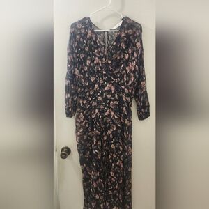 Iro Floral Black and‎ Pink Women's Dress, Size 40, Viscose.